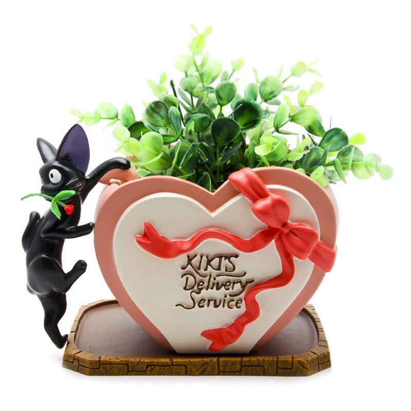 1set JiJi Cat Rose Heart Shaped Flower